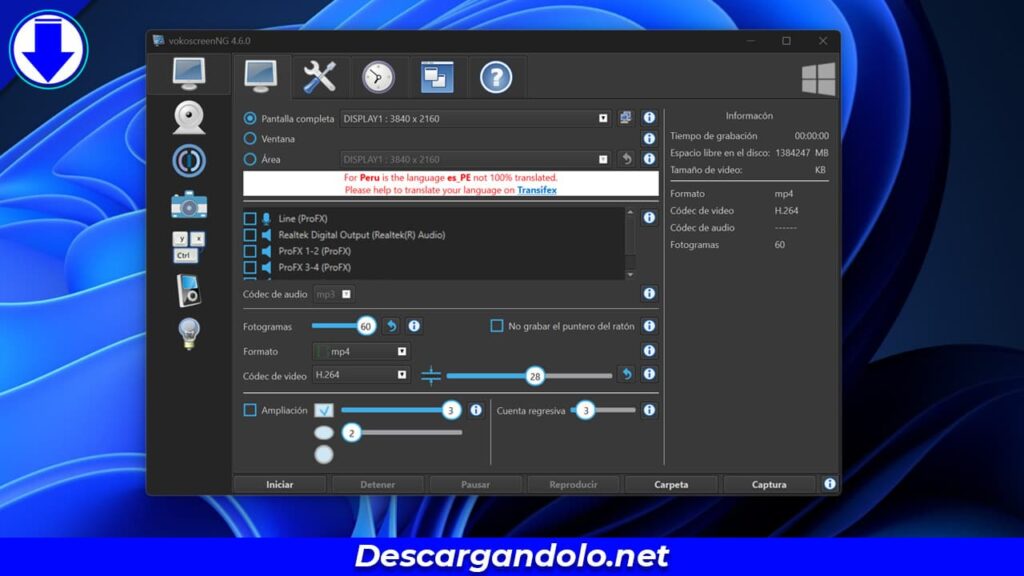 Grabar pantalla de mi PC con VocoScrem