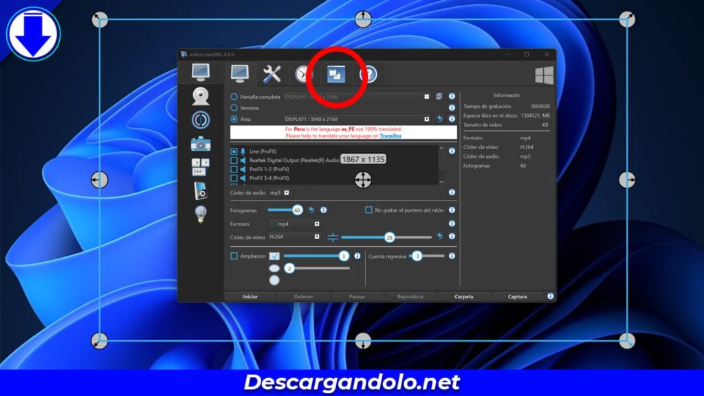 Grabar pantalla de mi PC con VocoScrem