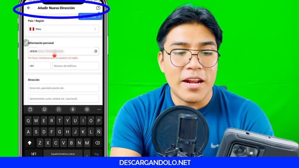 Añadir dirección en Aliexpress.
