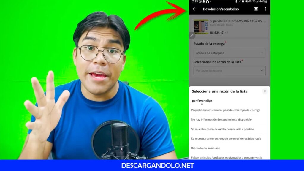 Devolución y reembolso en Aliexpress.