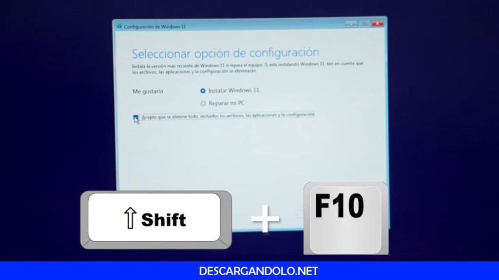 Ventana de Configuración de Windows 11.